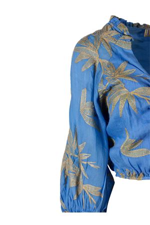 Blue ramie crop top PHO FIRENZE | 4323162LOTOTOPAZIO